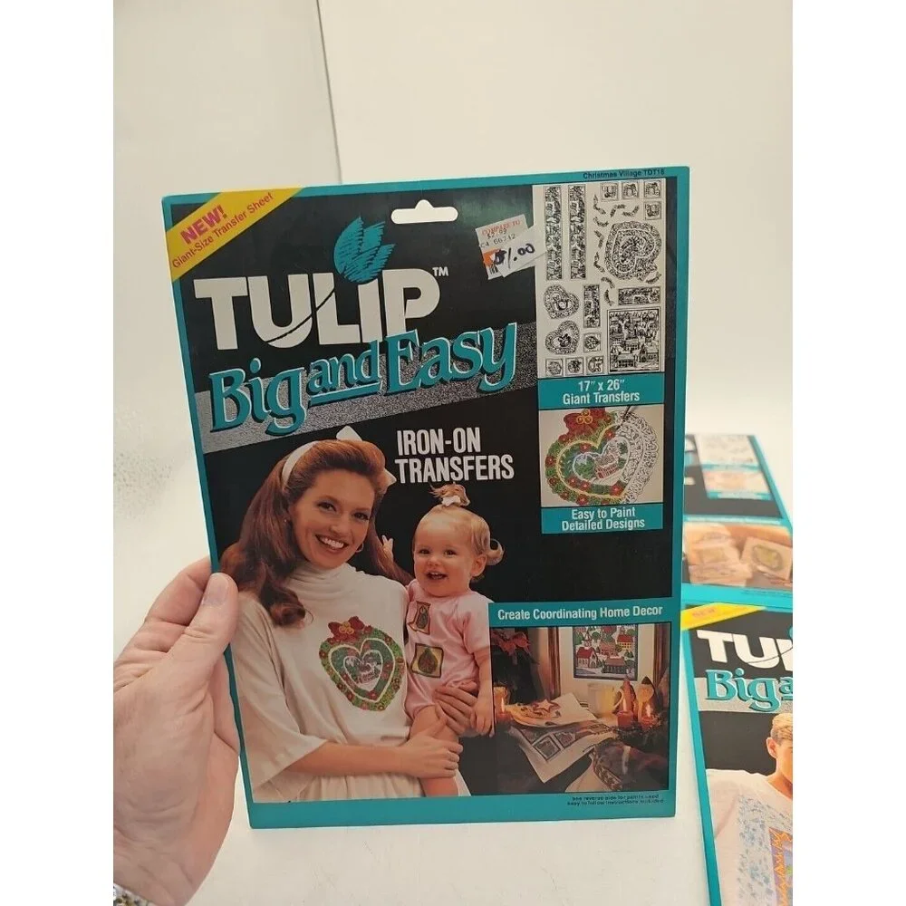 Tulip Big and Easy Iron On Transfers Giant Size Lot Of 3 Vintage 1992 States NOS